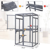 ZUN Wooden Cat Catio, Outdoor Cat Enclosure, Cat House with Platforms, Sunshine Board, Hammock, Door, W2181P191343