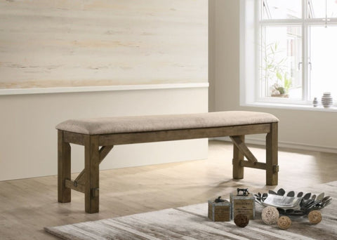 ZUN Raven Wood Fabric Upholstered Dining Bench T2574P164515