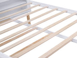 Queen Size Storage Platform Bed with Pull Out Shelves and Twin XL Size Trundle, White 31091386