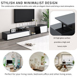 U-Can Modern, Minimalist Rectangle Extendable TV Stand, TV Cabinet with 2 Drawers and 1 Cabinet for WF311369AAB