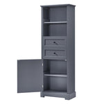 ZUN Bathroom Storage Cabinet, Tall Storage Cabinet with Two Drawers, Open Storage, Adjustable Shelf, 83812577