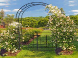 134.5*58.5*213cm Arc Roof Double Layer With Door Wrought Iron Iron Arch Courtyard Black 03609529