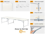 180 x 60 x 70cm Home Use Aluminum Alloy Folding Table White 06663117