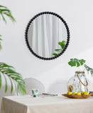 ZUN 32" Circle Mirror with Metal Beaded Frame, Wall Mirror for Living Room Bedroom Entryway W2078138953