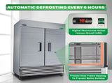 ORIKOOL 54" Commercial Refrigerator 49 Cu.ft with 2 Solid Door Reach-In Refrigerators Stainless W2095126111