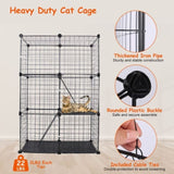 ZUN Cat Cage DIY Indoor Pet Home Small Animal House Detachable Playpen with 3 Doors 3 Tiers for Kitten 93791936