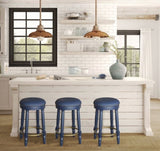 AGODY Bar Stools Set of 2, 26" Counter Height, 360&deg Swivel Wooden Barstool with Leather Upholstered W2170P208094