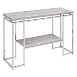 Natural Oak and Chrome Sofa Table B062P181393