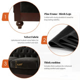 VIVALUX 59.44" Chesterfield Velvet Loveseat Sofa,2-Person Rolled Arm Dutch Plush Upholstered Sofa N762P178705B