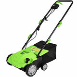 13" Electric Lawn Dethatcher w/ Collection Bag and Removable Blades -Green 13936197