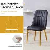 ZUN 2 modern dining chairs, sleek PU leather backrest, and gold metal legs bring a comfortable home W1151P183325