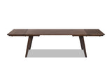 Capri 59-90.5" Solid Oak Wood 6-8 Seat Extendable Leaf Dining Table, Dark Brown Red Oak B2719P395576