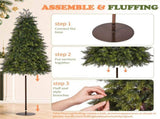 6FT Two-Tone Green Tall-Leg Tree, 228 PE Tips, 145 Warm White Lights with 8 Modes & Remote, US Plug 75946421