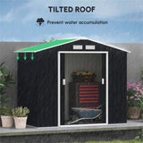 Steel Storage Shed Garden Tool house 7' x 4' White-AS 10055926