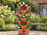 7Tier Vertical Stackable Planter with Rolling Casters, SpaceSaving Stacking Tower with Drainage 15915285