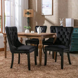 ZUN Modern, High-end Tufted Solid Wood Contemporary Velvet Upholstered Dining Chair with Wood Legs 42967936