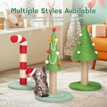 ZUN Christmas Cat Scratching Post, Cute Candy Cane Cat Scratcher with Sisal Scratching Post & Soft 87377269