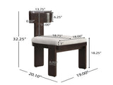 Upholstered Dining Chairs Set of 2, Fabric Side Chairs with Gray Seating Dark Brown Solid Rubber N779P236964E