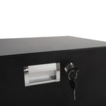 ZUN 19" 4U Steel Plate DJ Drawer Equipment Cabinet with Keys Black 24357019