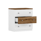 3-Drawer Wooden Nightstand with Colorblock Design and Metal Handle, Wood Side Table with Storage N733P187496D