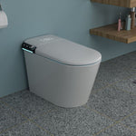 ZUN Smart Toilet with Bidet Built in, Auto Open & Close, Elongated Heated seat, Foot Sensor Flush, LED W1243P203352