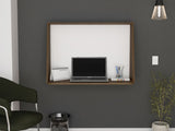 Wall Desk, Desktop Shelf, Mahogany / White B097133197