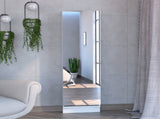 Shoe rack 67" H, five internal Storage Shelves, a mirror, a door, approximate capacity 10 pairs B097132939