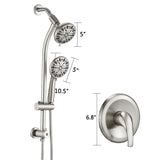 Drill-Free Stainless Steel Slide Bar Combo Rain Showerhead 7-Setting Hand, Dual Shower Head Spa W121947649