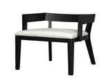 Modern Black Wood & White Glossy PU Leather Upholstered Dining Chairs Set of 2 N842P299017B