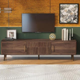 Mid Century TV Stand 2 Drawers, Media Console Table for TVs up to 80'', Entertainment Center N710P222772P