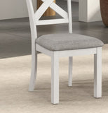 Rustic White Oak Farmhouse 2pcs Dining Chairs Cross Back Wooden Cushion Seat Kitchen Dining Room B011P326226