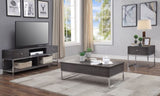 Grey Oak and Chrome Coffee Table with Lift Top B062P189218
