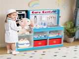 Blue Wooden Doctor Office Playset with X-ray ECG Monitor Sink Height Measurer for Toddlers 3-6 41671633