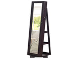 Brown Spray-Painted MDF Rotatable Freestanding Jewelry Mirror Cabinet, Square 70563509