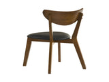 Set of 2 Dining Chairs With Black Leatherette Seat, Dark Walnut B016P368770