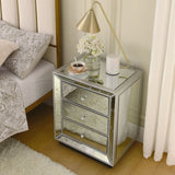 W 22"X D 16 ' X 26.8" Flash silver mirror three drawer cabinet W1005P144029