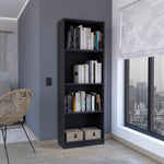 ZUN Home Bookcase with 4-Shelf Modern Display Unit for Books and Decor -Black -Office B200137817