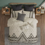 ZUN 3 Piece Flax and Cotton Blended Duvet Cover Set B03596485