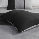 7 Piece Faux Suede Comforter Set Black King B03597216