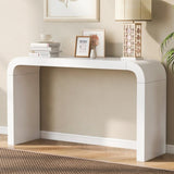 U_STYLE Minimalist Acacia Vneer Entryway Table with Two Legs,Stylish and Elegant Design,Suitable for N711P213374K