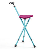 Folding Seat Cane 5-Level Height Adjust, LED Light, Anti-Slip Pads, Aluminum Alloy, Bonus 41483746