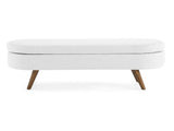 Ottoman Oval Storage Bench,Rubber Wood Legs,White W48764885