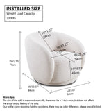 Swivel Accent Chair, Boucle Fabric Upholstered Barrel Chair, Single Sofa Single Armchair for Living W2664P263294