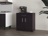 Wengue Kitchen Pantry in melamine with 2 doors and 1 drawer B062P290288