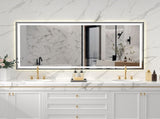 72x36" Black Eco-Friendly Silver Mirror Dual LED Light Strips Front and Back LightingUnable to ship 68199118