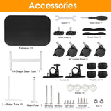 Mobile Standing Desk, Height Adjustable Rolling Laptop Table, 90 Tiltable Overbed Bedside Table, 27900793