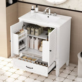 30" Bathroom Vanity with Sink Vintage Style, Multi-functional Storage Space, Door Shelf, N759P218644K