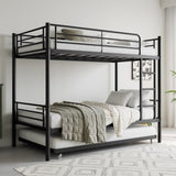 Twin Bunk Bed with Trundle Metal Bunkbeds with Ladder and Full-Length Guardrail, Noise Free, No Box W840P196829