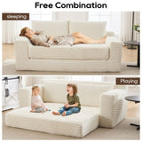Loveseat Sofa Bed with Memory Foam & Steel Frame - No Assembly, Convertible 2-in-1 Design, Corduroy W2959P278432