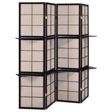 Tan and Cappuccino 4-Panel Folding Screen B062P153646
